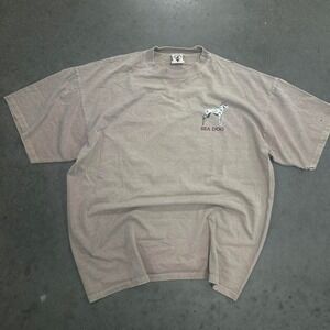 Sea Dog beige cotton t-shirt with graphic dog design Size XL